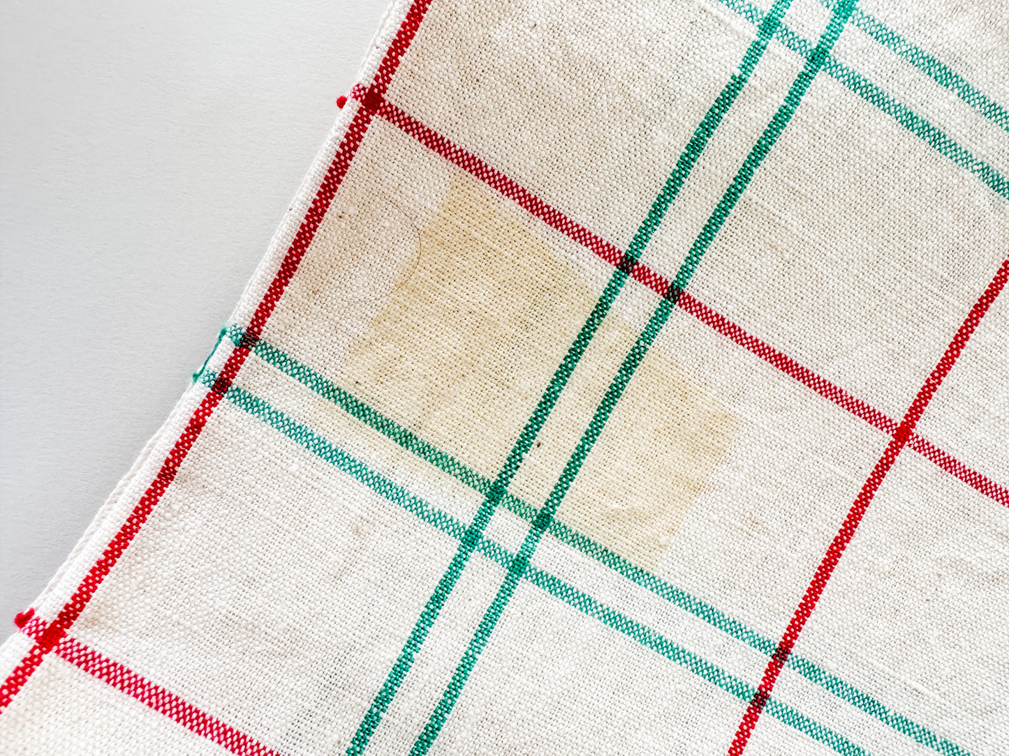 Vintage French Tea Towels (red and green plaid)