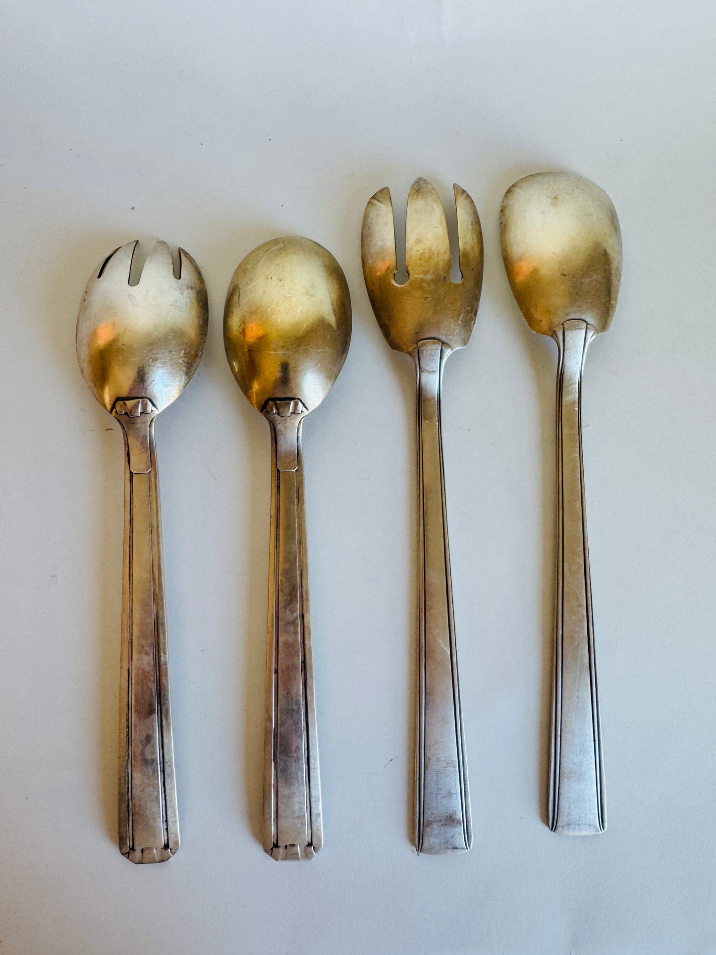 Vintage French Silver-plated Salad Servers