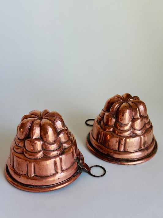 Vintage French Copper Mold with Layered Floral Design sold individually)