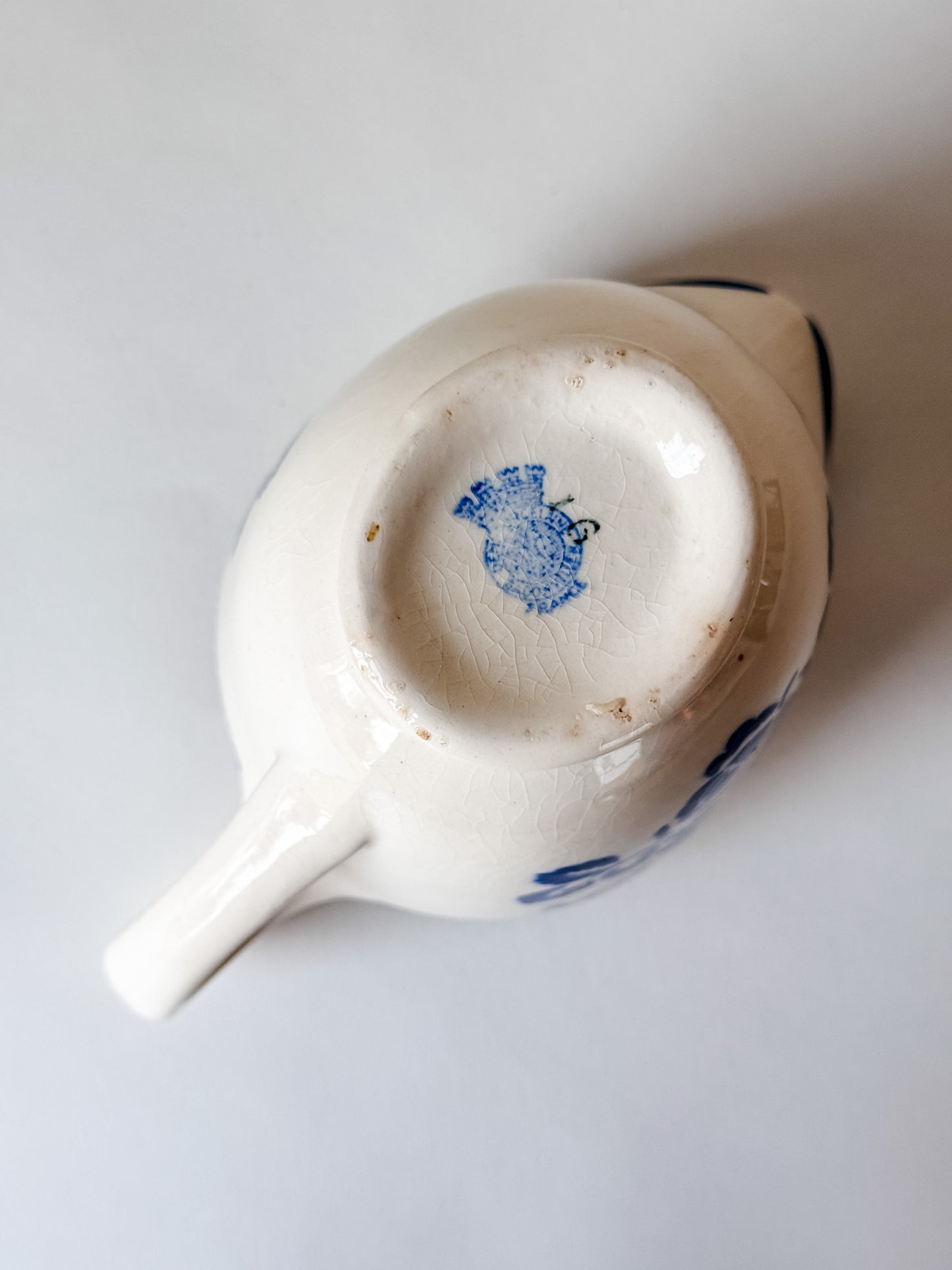 Milk/Cream Pitcher With Blue Floral Design