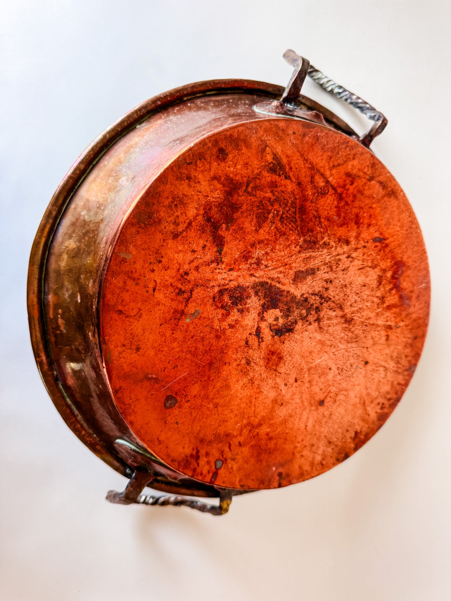 Small Two-Handled Copper Jam Pan