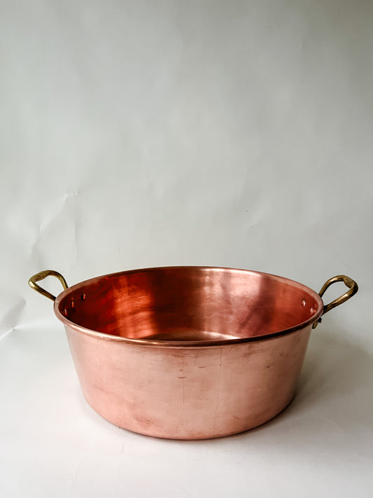 Large Vintage Copper Preserving Pan