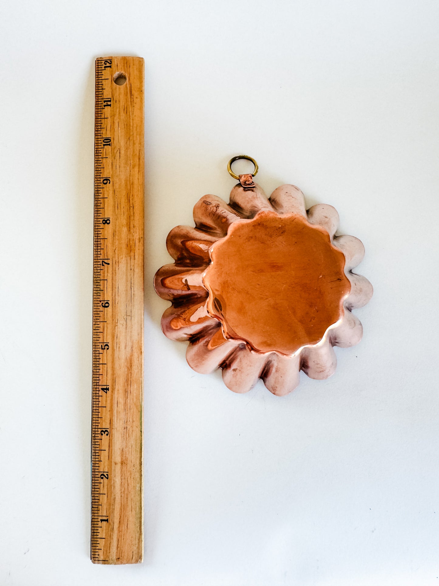 Vintage French Copper Mold With Scalloped Edges