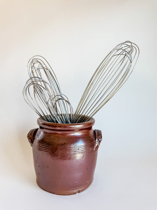 Small Glazed Stoneware Crock With Handles (sold individually)