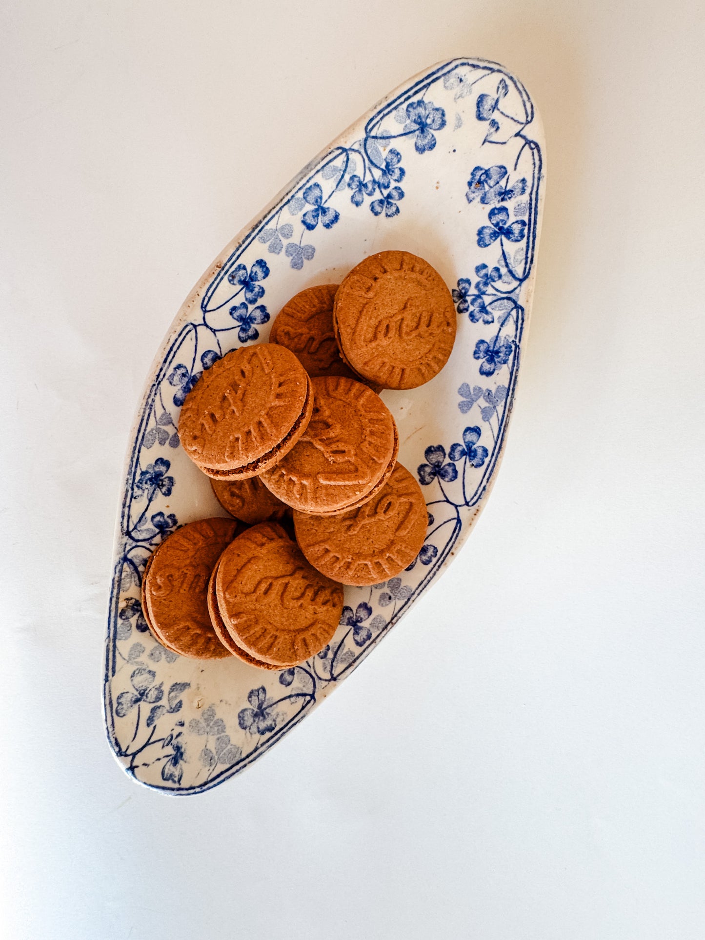 Small French Oval Dish With Blue Floral Design