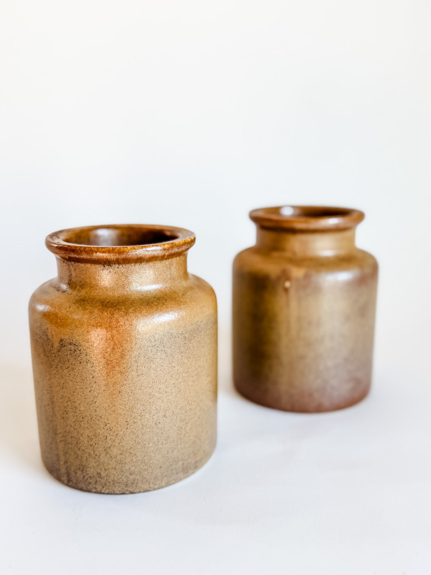 Brown Glazed Stoneware Mustard Crock (sold individually)