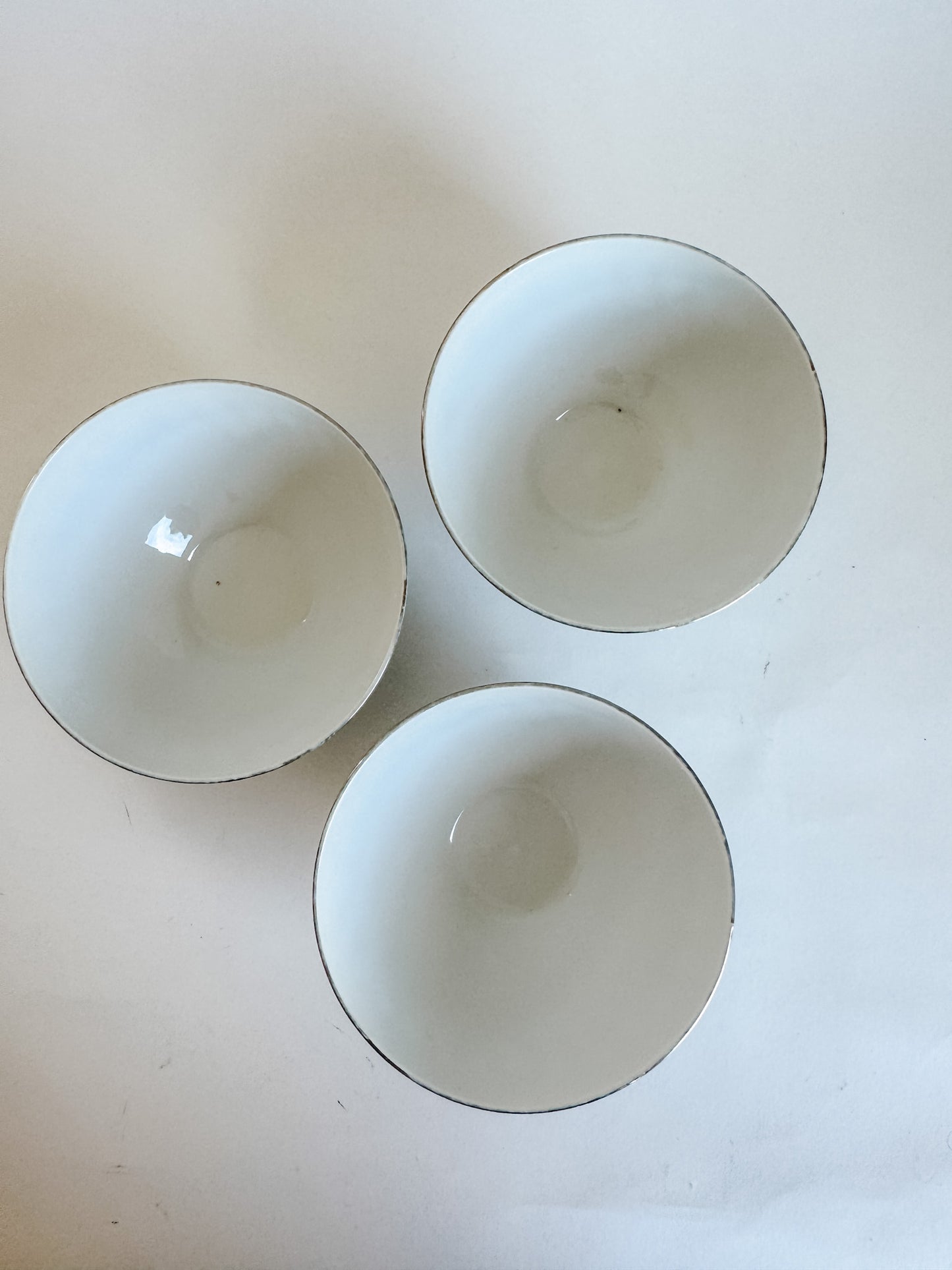 French Procelain Cafe au Lait Bowls (set of 3)