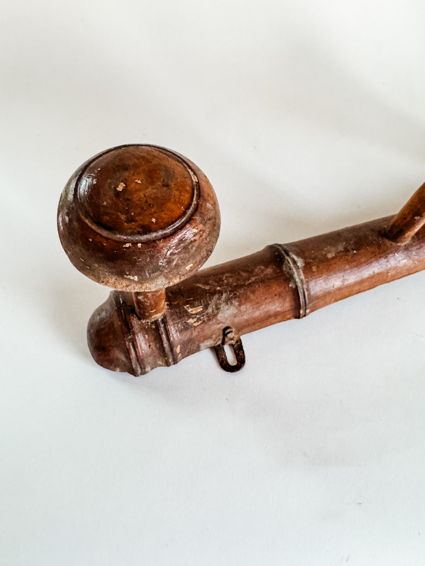 5-Peg Vintage Wooden Wall Hooks