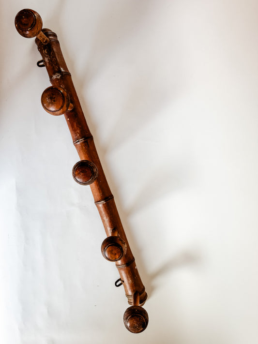 5-Peg Vintage Wooden Wall Hooks