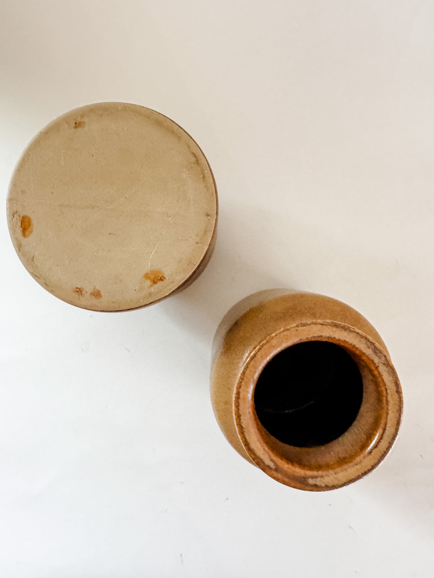 Brown Glazed Stoneware Mustard Crock (sold individually)