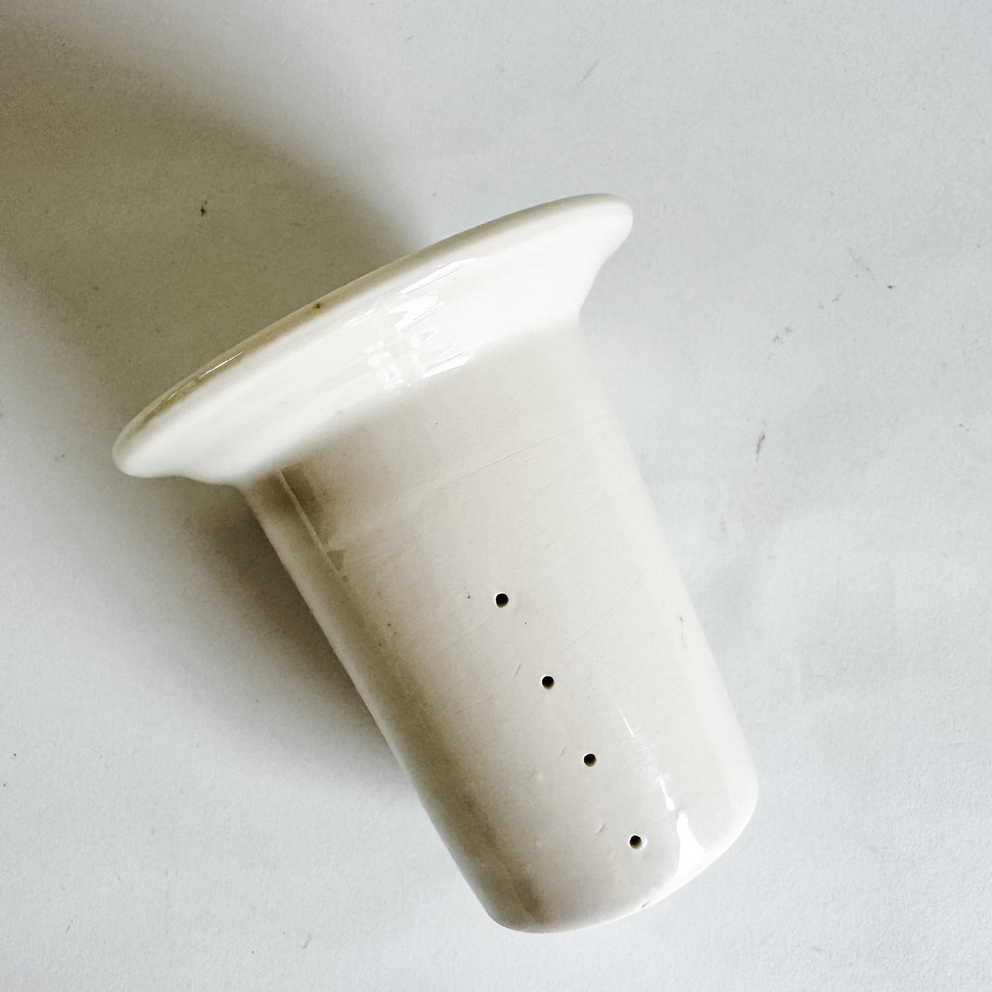 Vintage French Stoneware Cheese Strainer