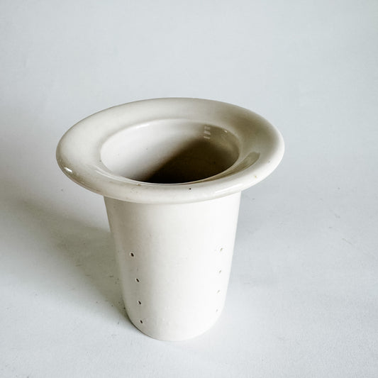 Vintage French Stoneware Cheese Strainer