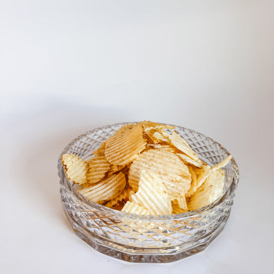 Shallow Decorative Cut Glass Dish