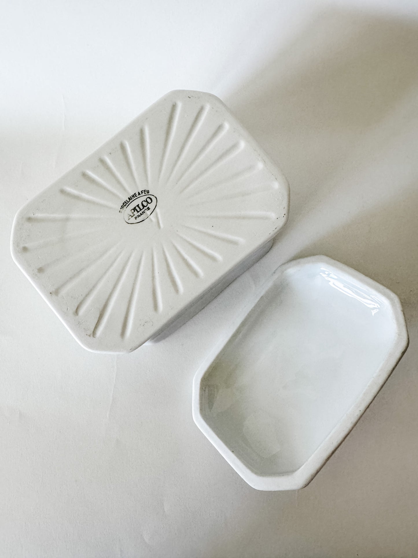 Small White Apilco Porcelain Casserole Dish
