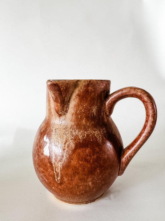 Small Rustic Stoneware Pitcher With Beautiful Markings