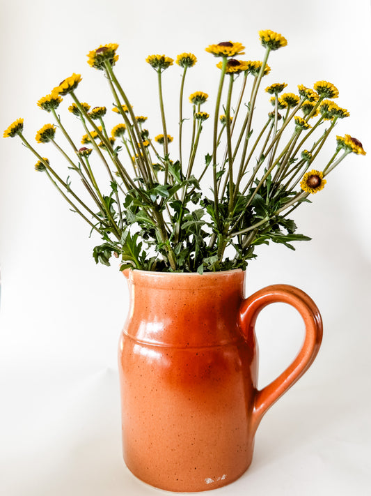 Large Vintage Grespots Stoneware Pitcher (color: terra cotta)