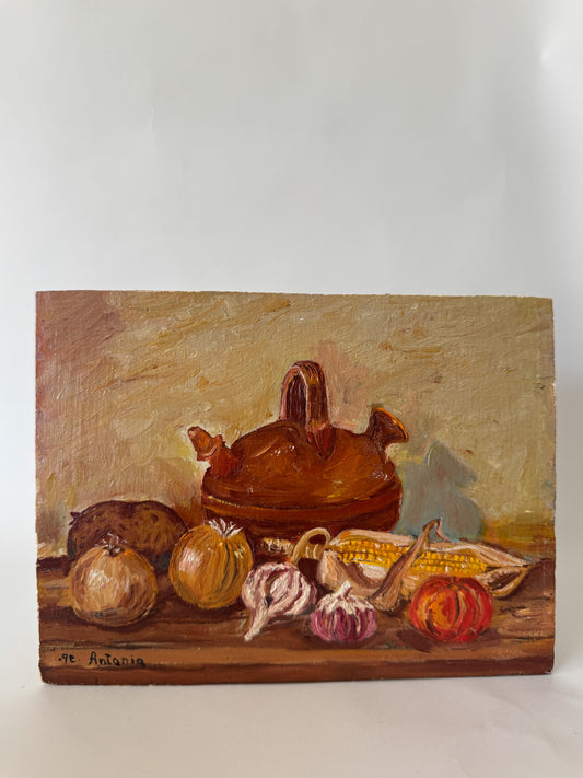 Kitchen Still Life Oil Painting on Wood