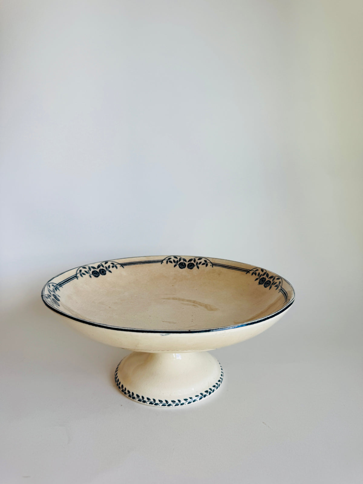 Vintage Ironstone Footed Serving Dish