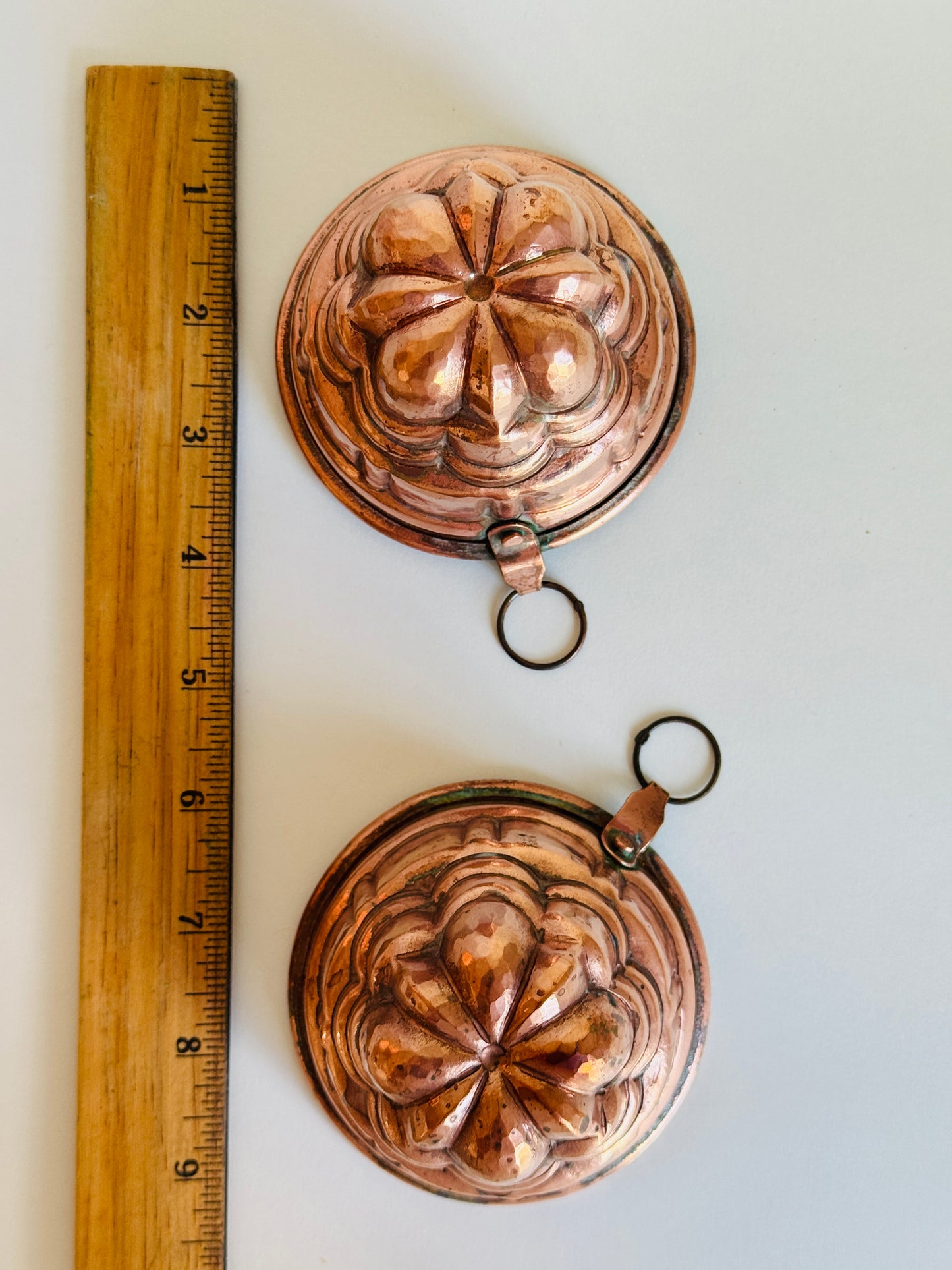 Vintage French Copper Mold with Layered Floral Design sold individually)
