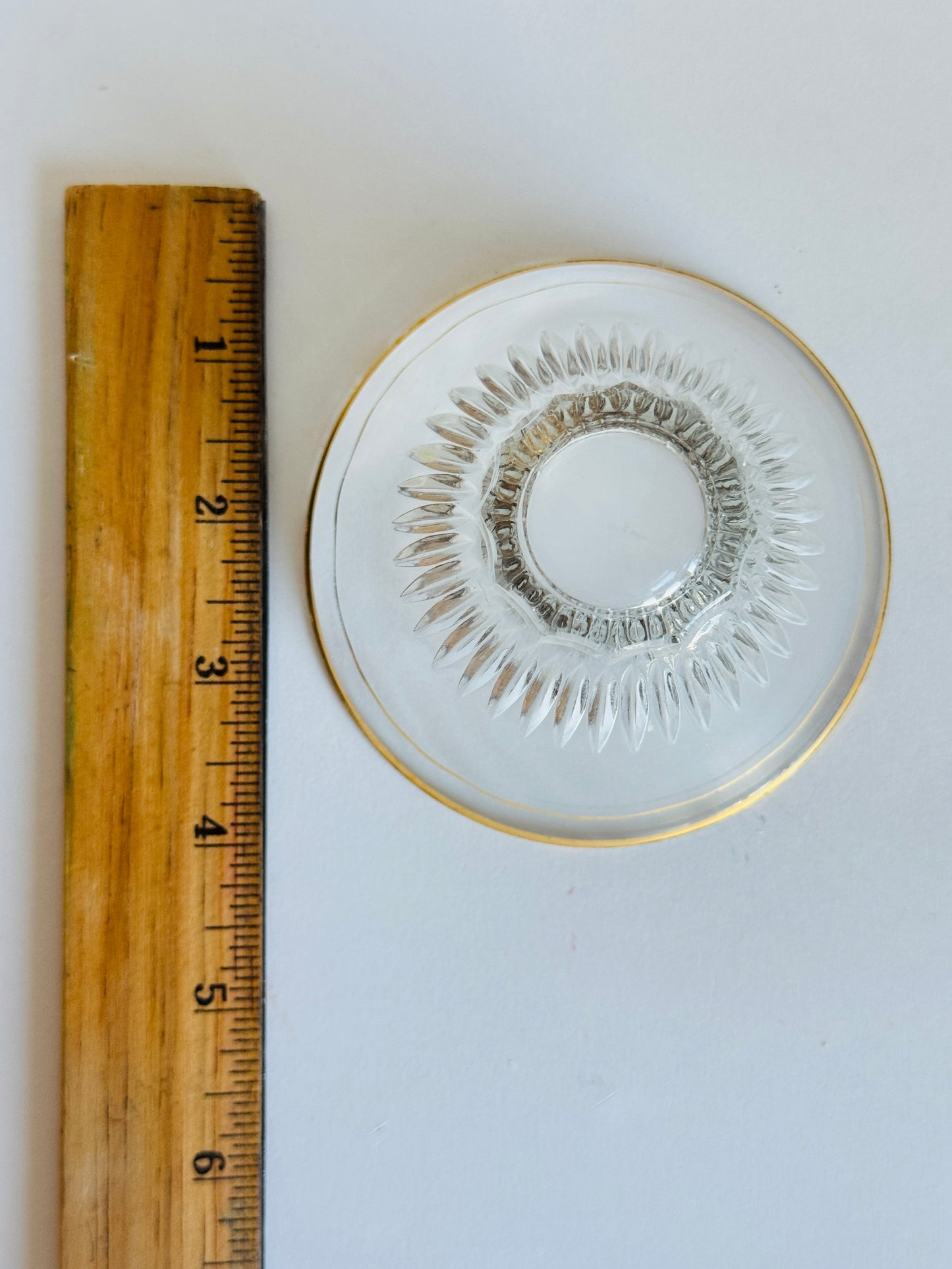Vintage French Pressed Glass Gold-Rimmed Bowls (set of 4)