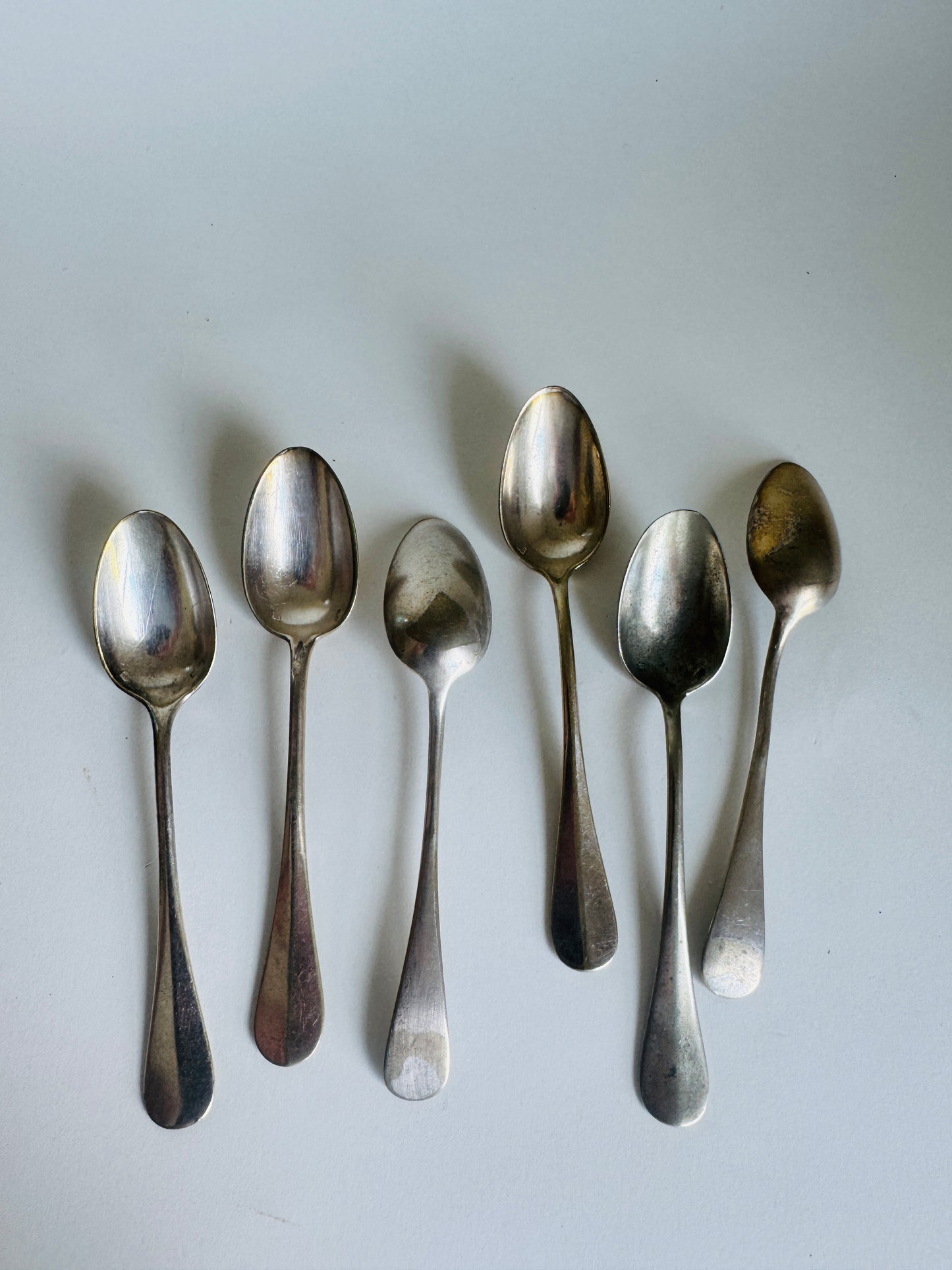 Vintage French Tea Spoons Monogramed E.H. (set of 6)