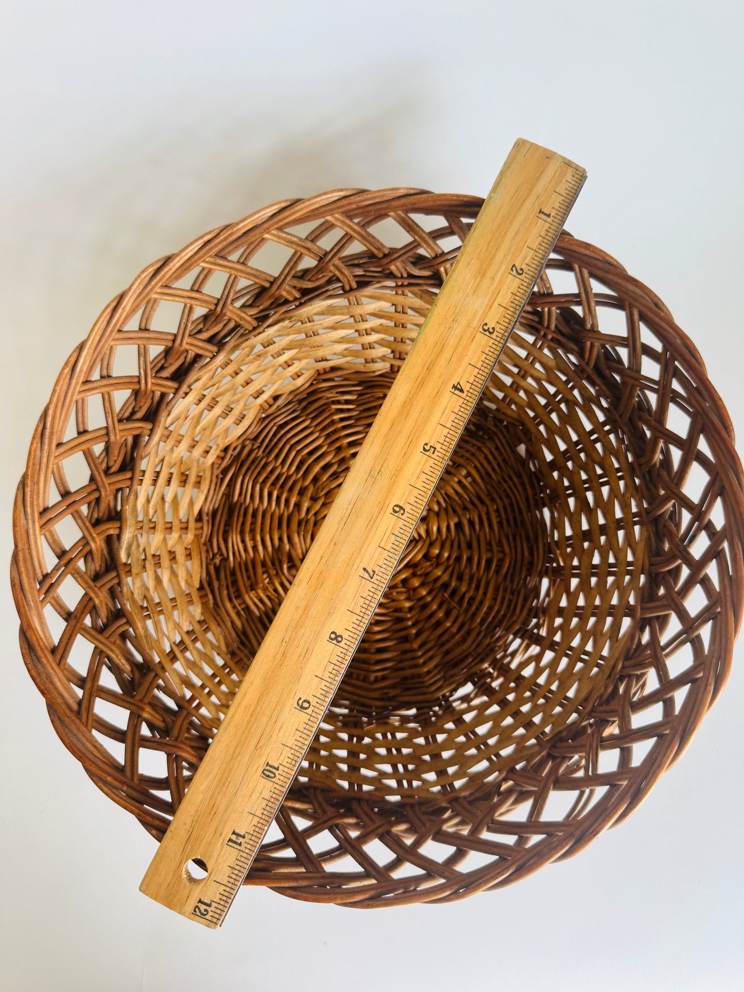 Vintage French Woven Wicker Bread Basket (round)