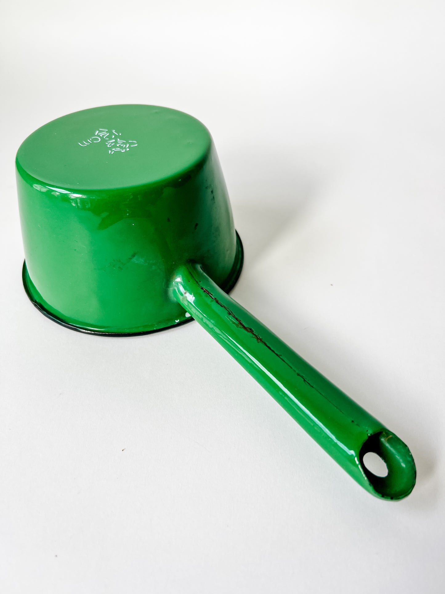 Green French Enamel Pot