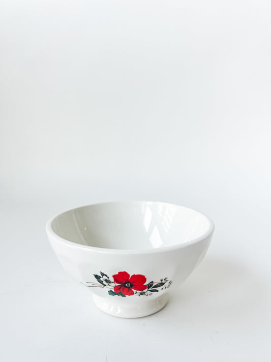 Small French Cafe Au Lait Bowl With Orange Flower