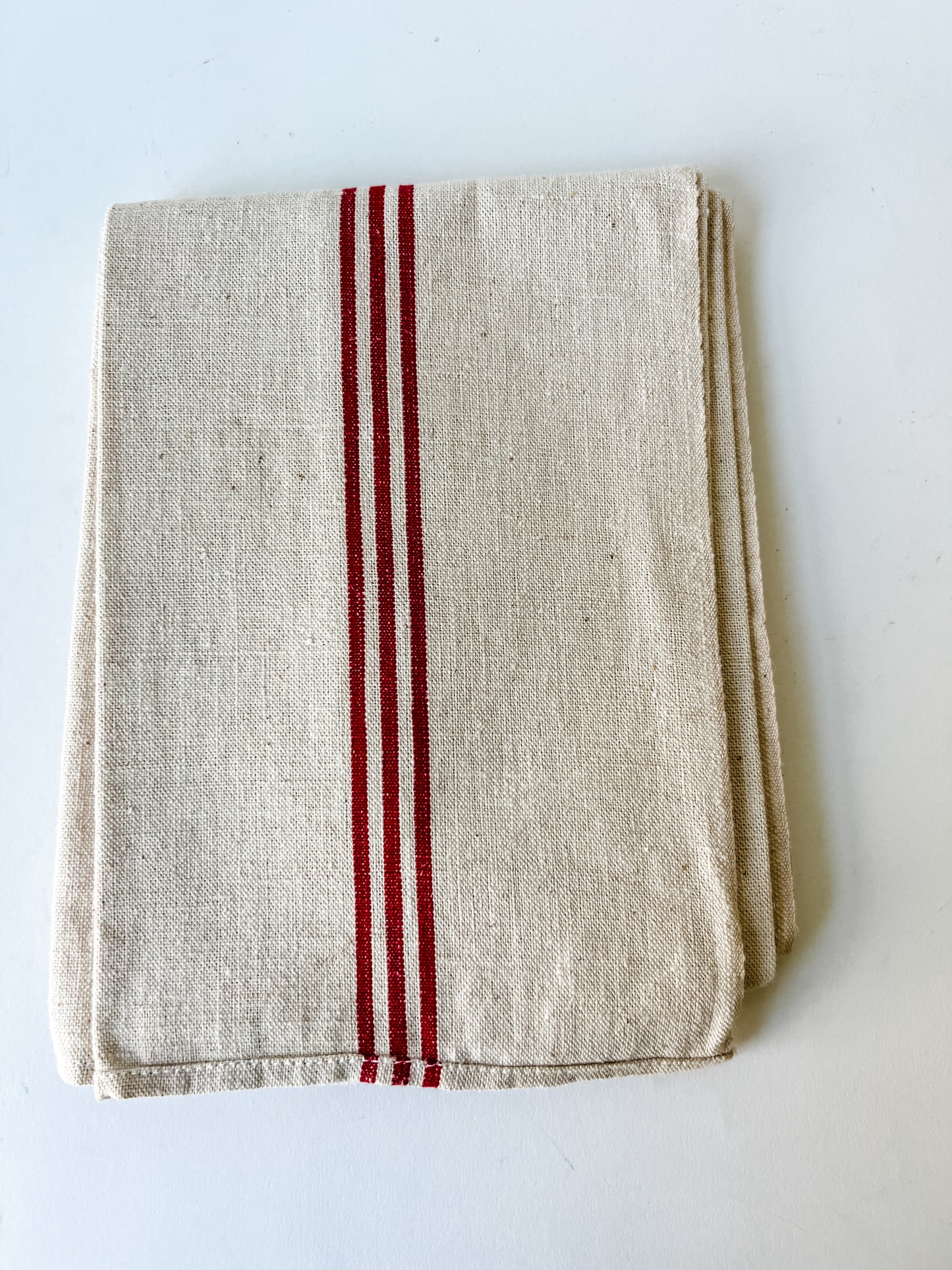 Vintage French Tea Towel (extra-large with 3 red stripes)