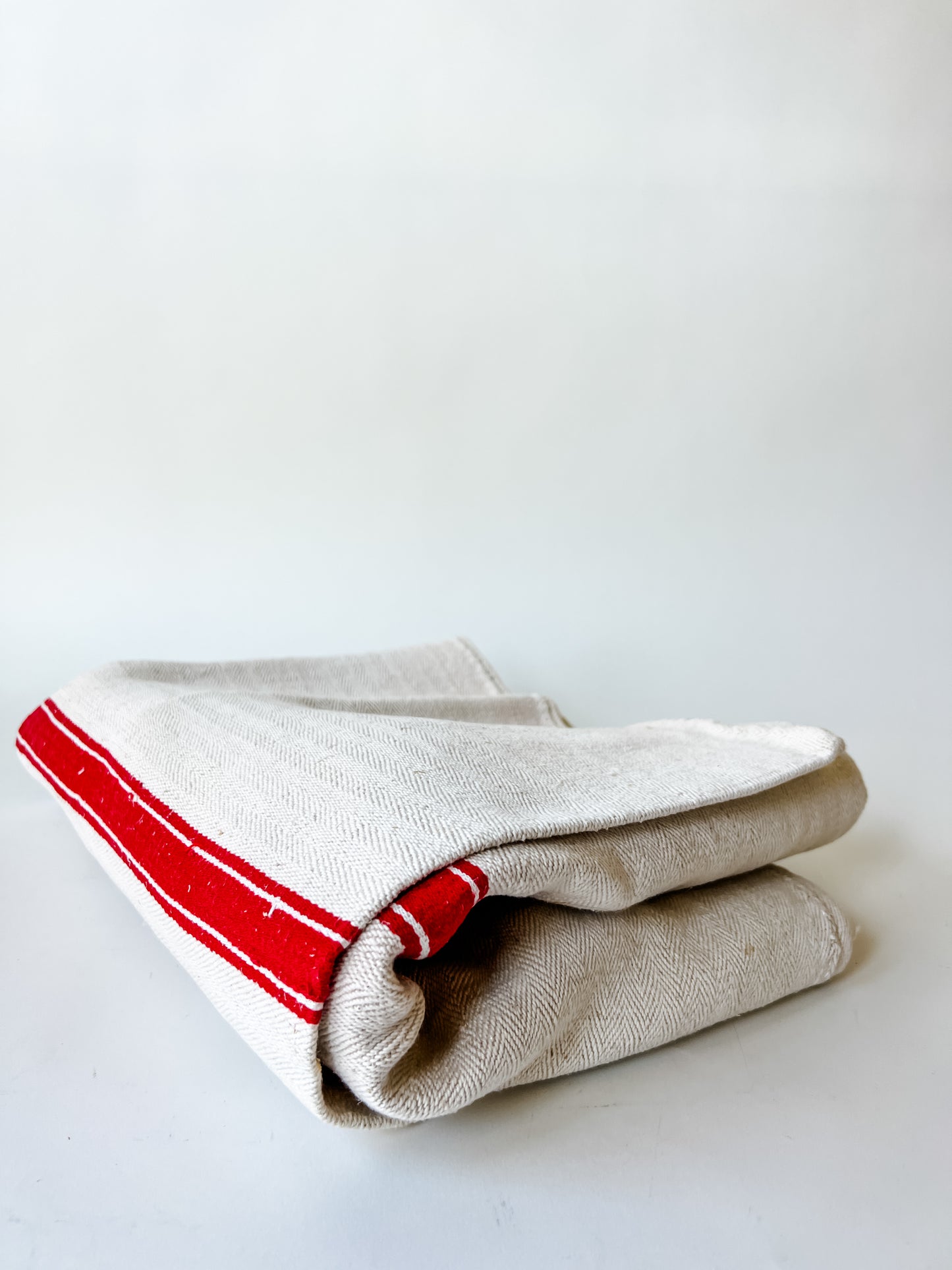 Vintage French Grain Sack (with red stripe)