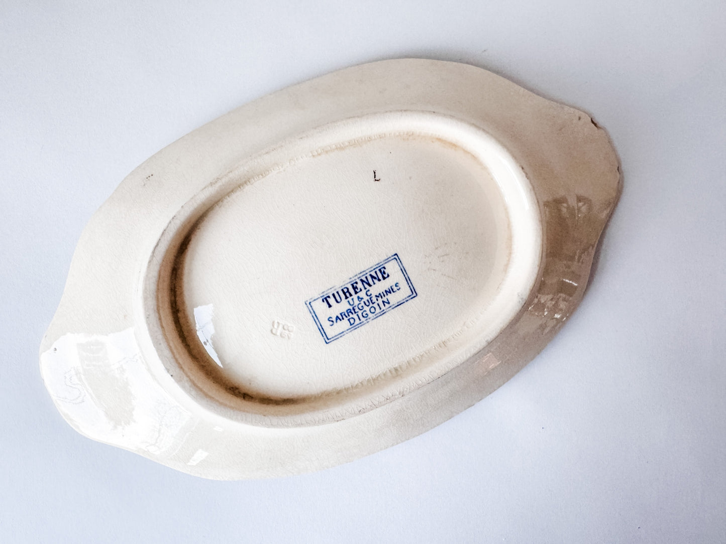 Turenne U & C Porcelain Appetizer Dish With Intricate Blue Floral Design