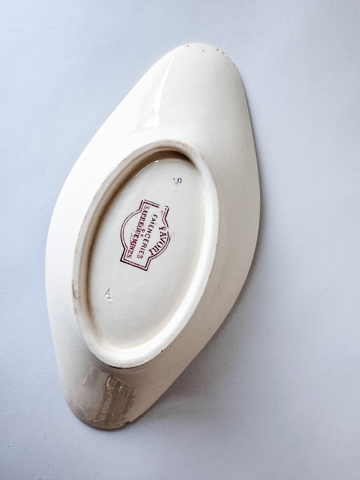 Small Appetizer Dish With Red Floral Design