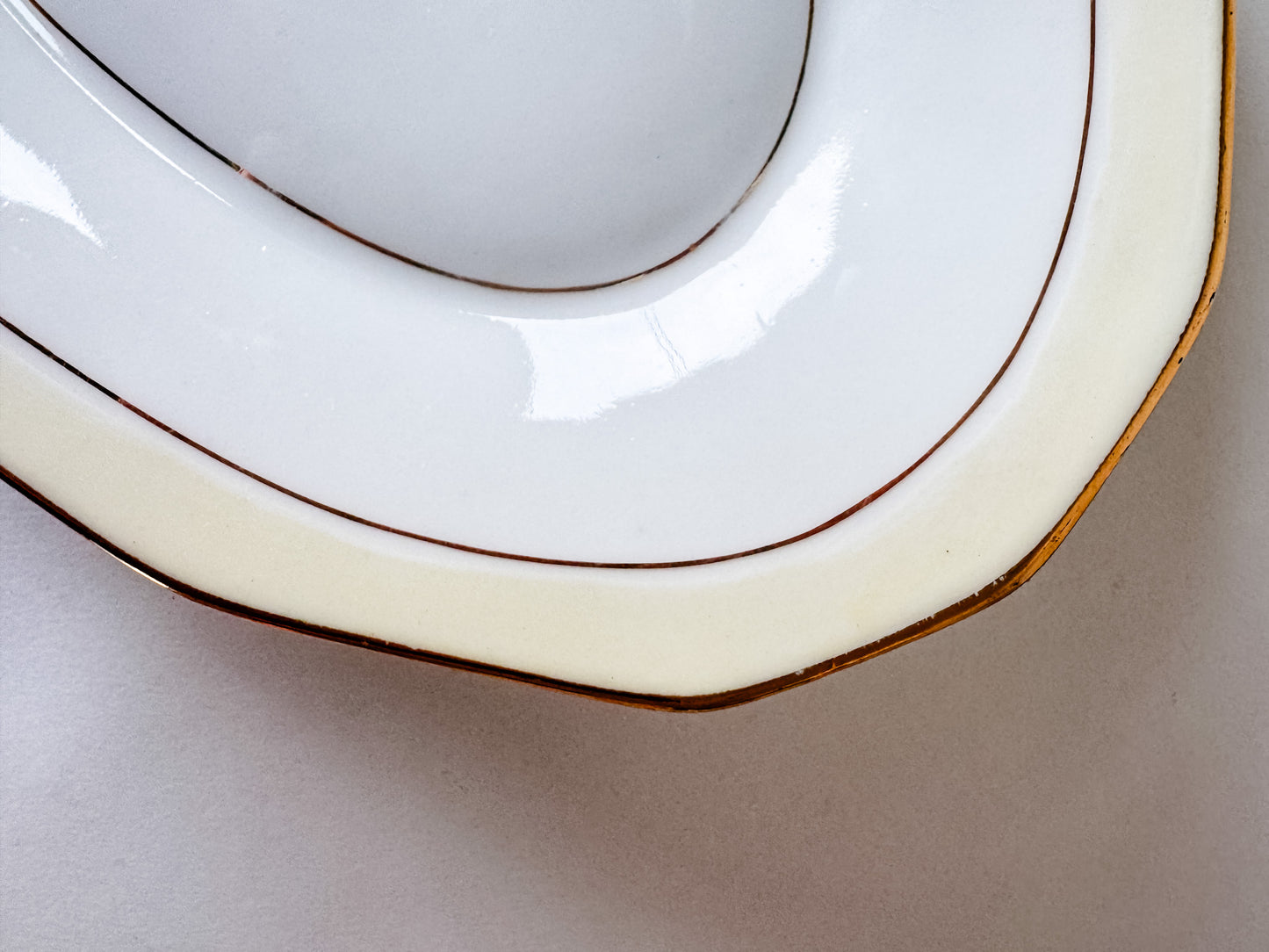 Small Appetizer Dish With Simple Gold Lines