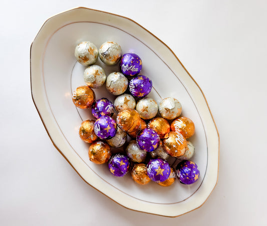 Small Appetizer Dish With Simple Gold Lines