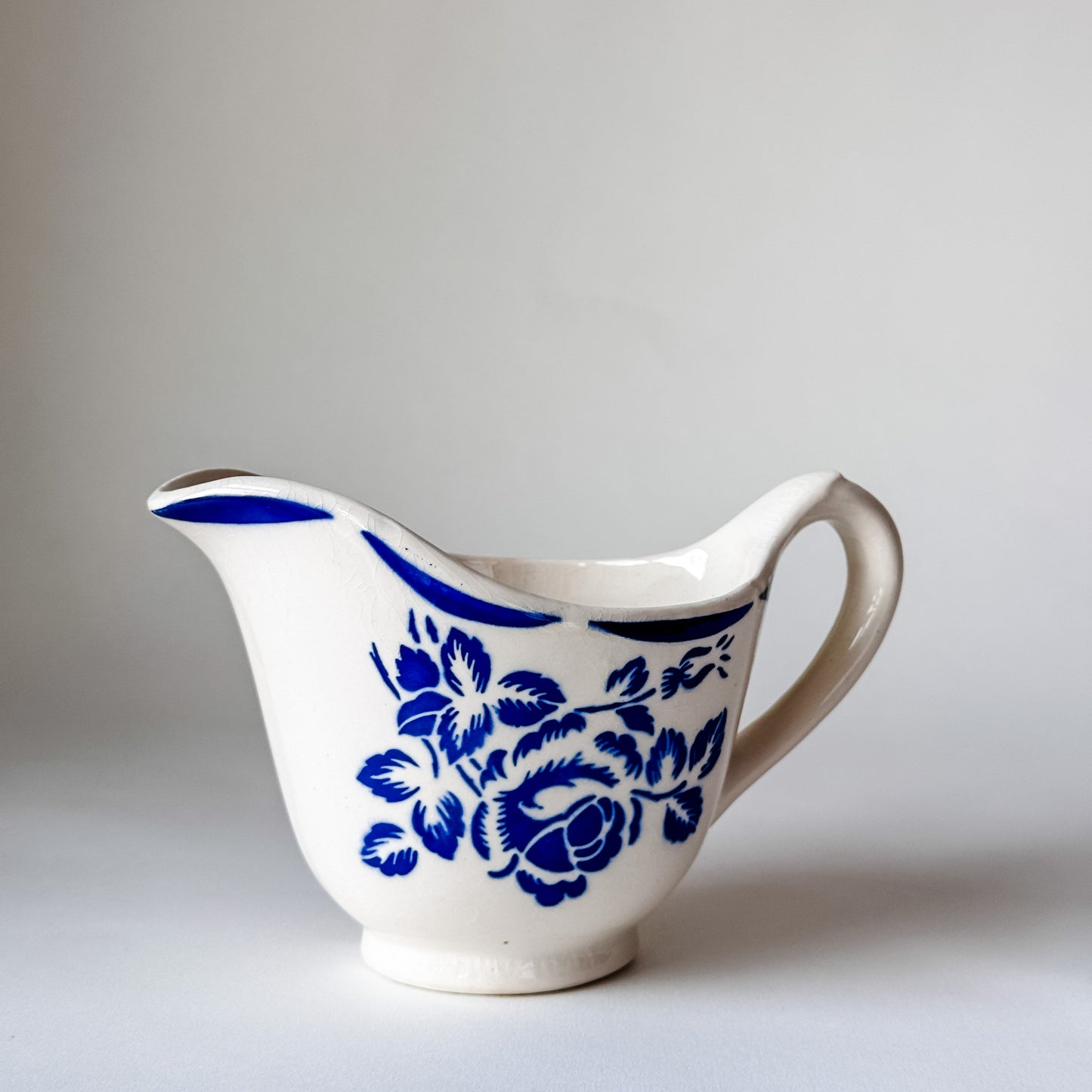 Milk/Cream Pitcher With Blue Floral Design