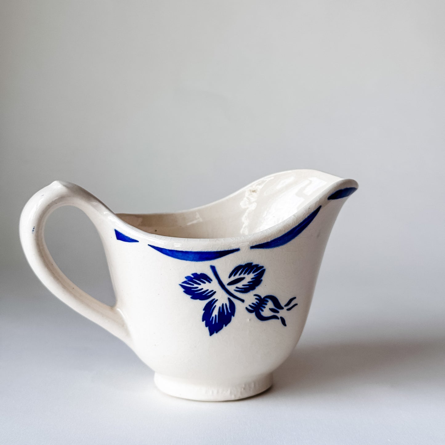 Milk/Cream Pitcher With Blue Floral Design