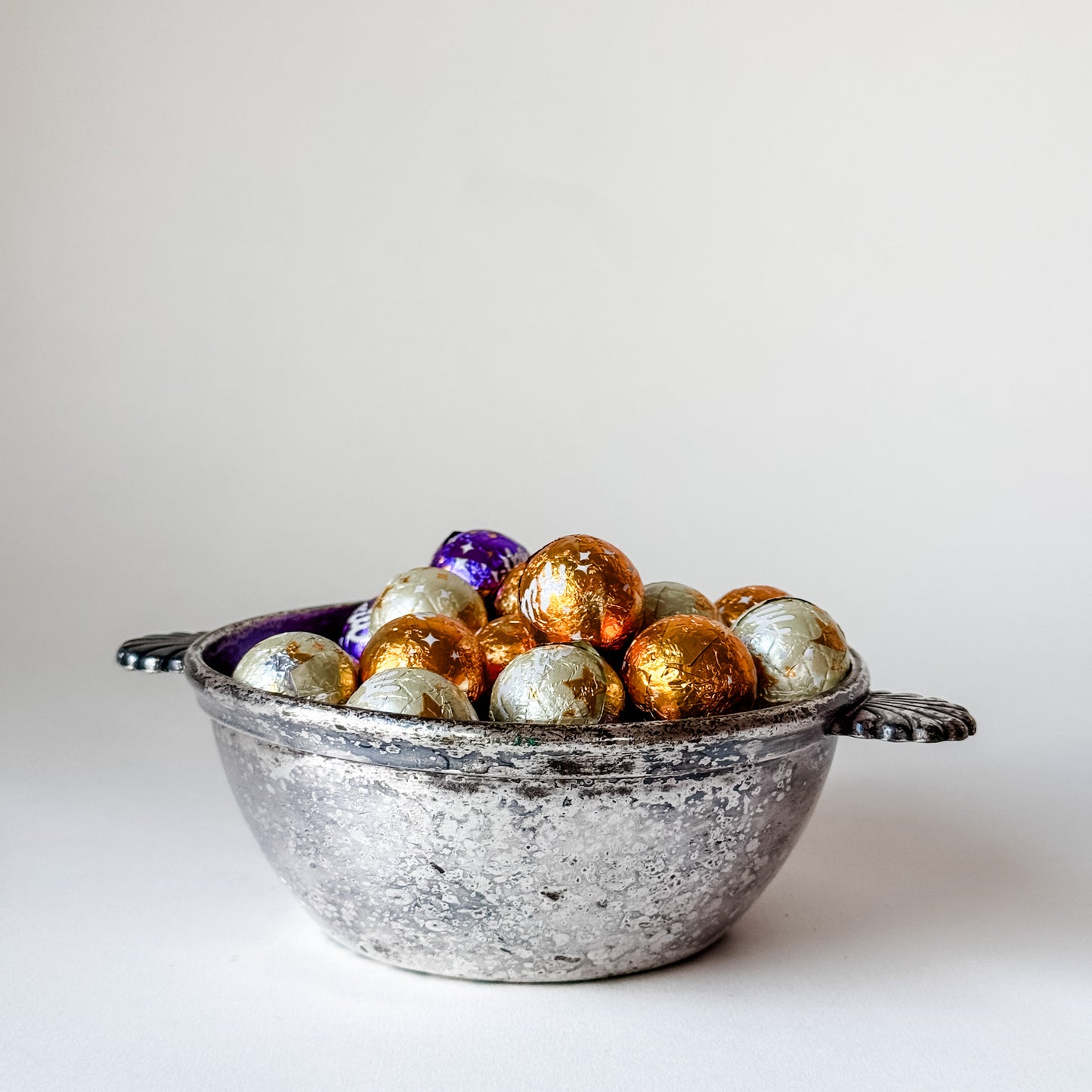 Small Vintage French Silver Bowl With Handles