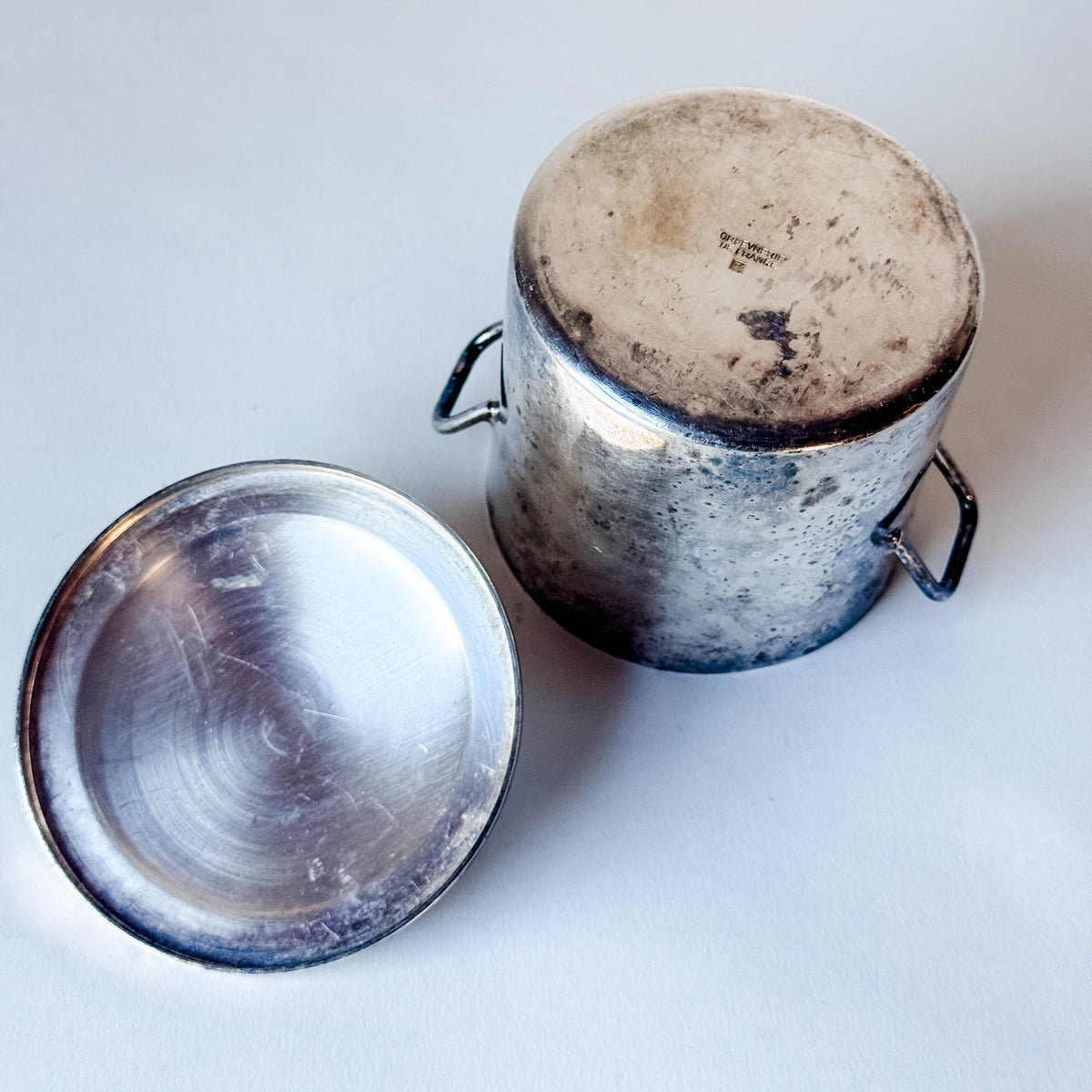 Orfevrerie de France Silver Sugar Vessel With Lid