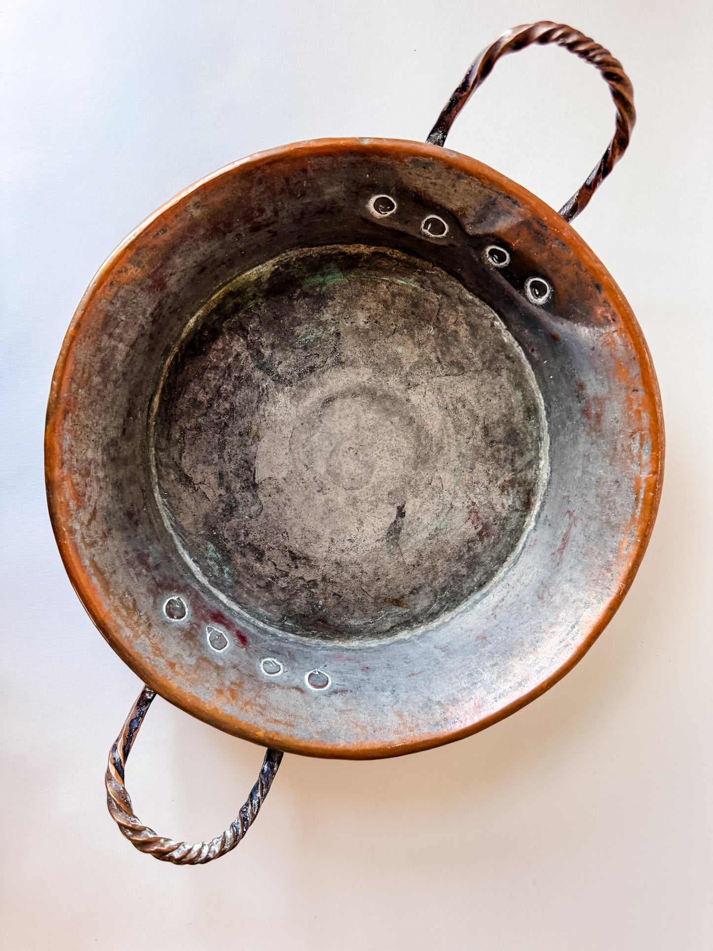 Small Two-Handled Copper Jam Pan