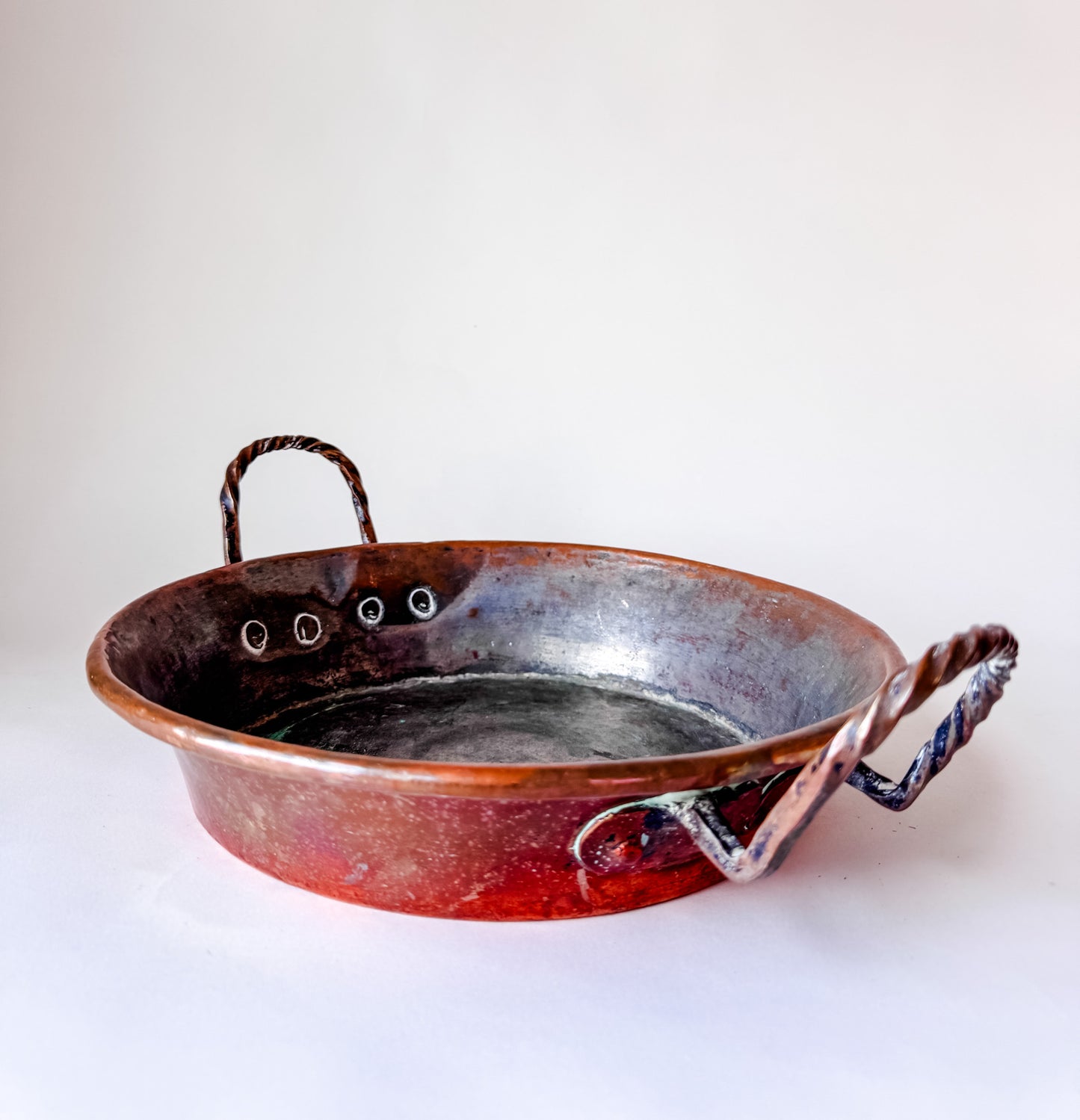 Small Two-Handled Copper Jam Pan