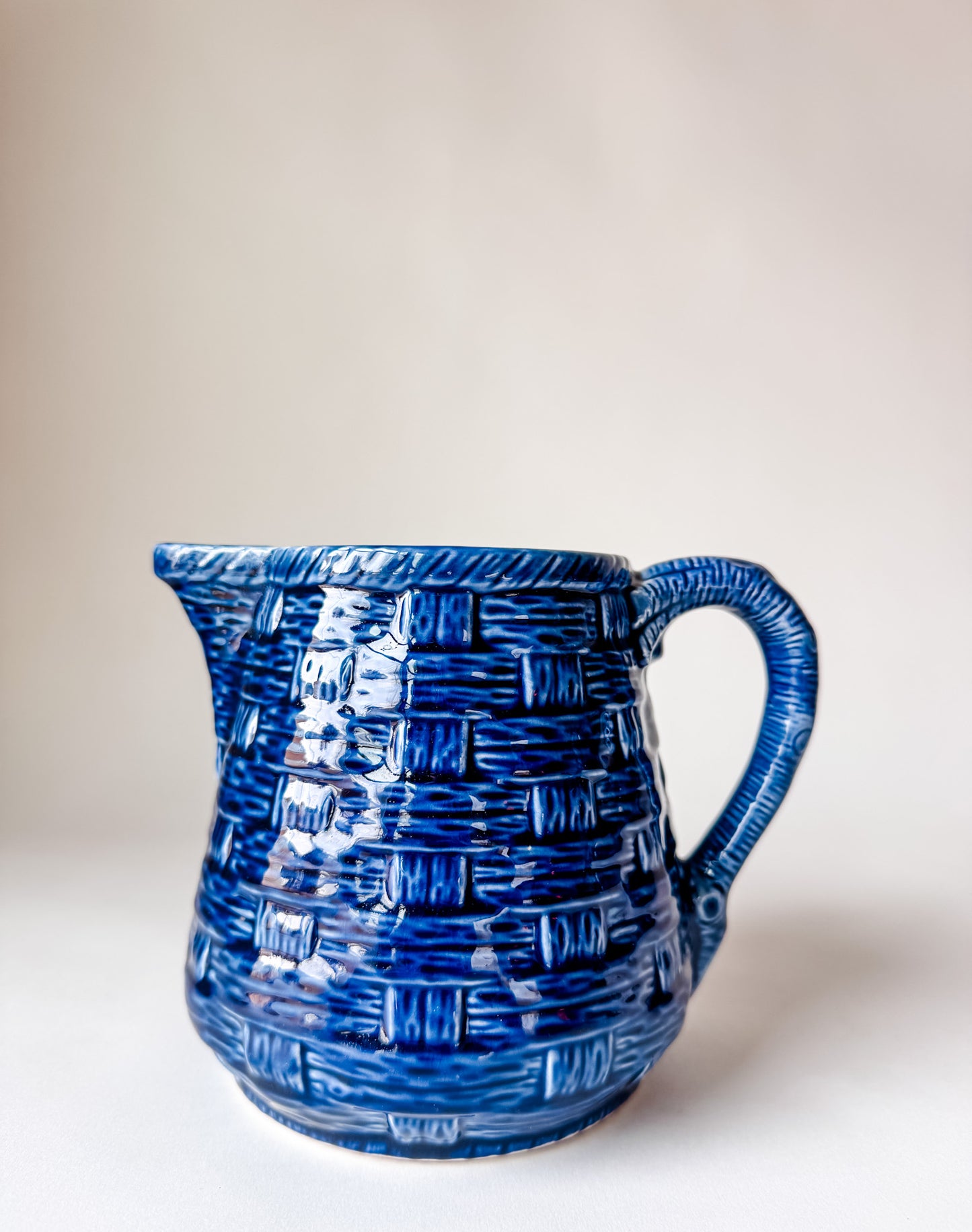 Digoin Basketweave Porcelain Pitcher