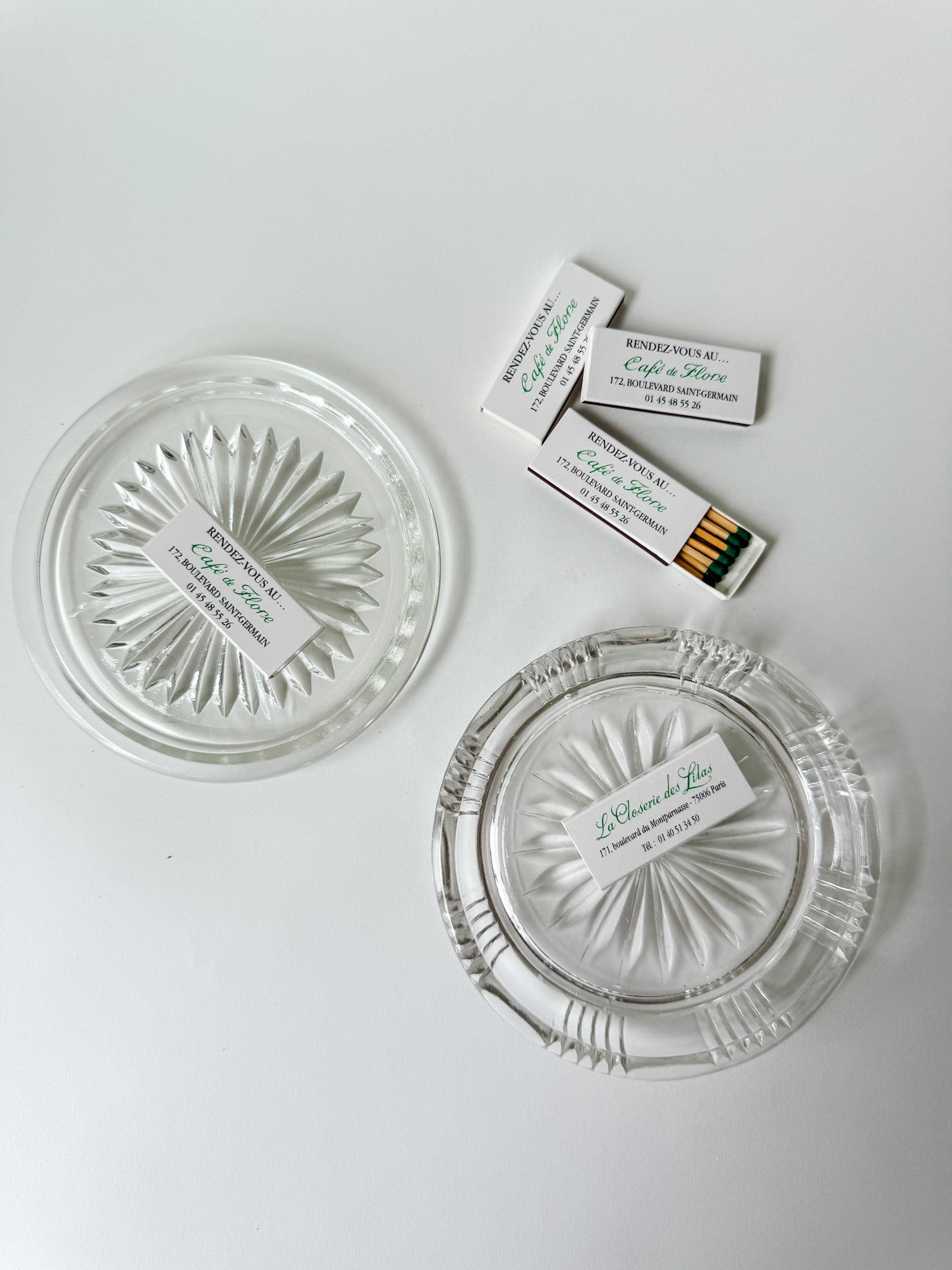 French Crystal Ashtray (flat and round)