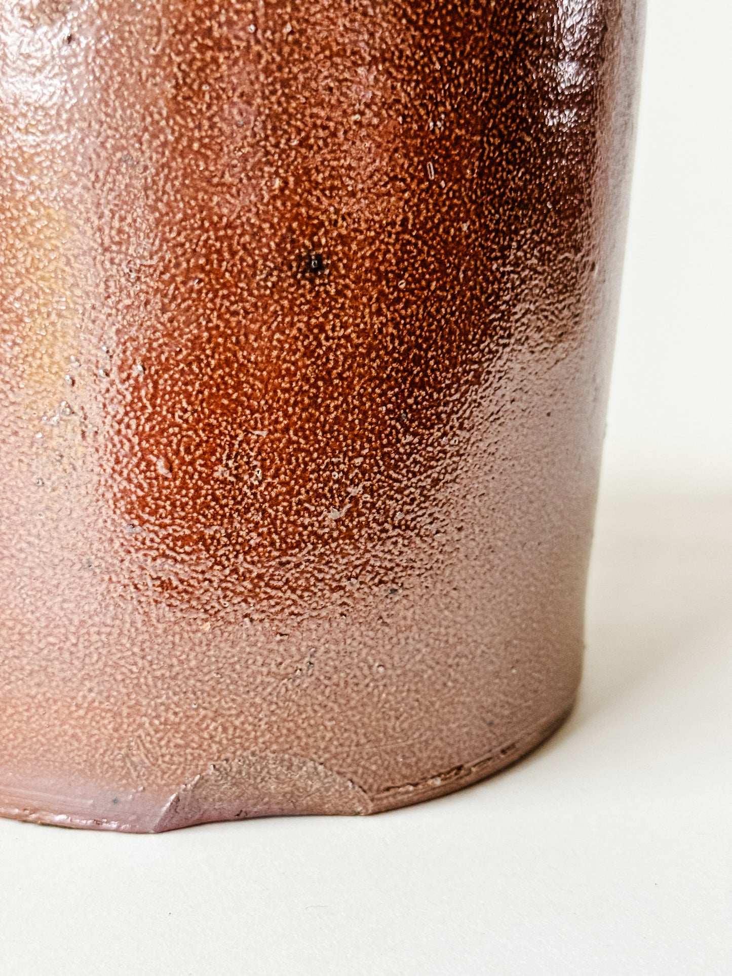 Brown Antique French Stoneware Glazed Crock