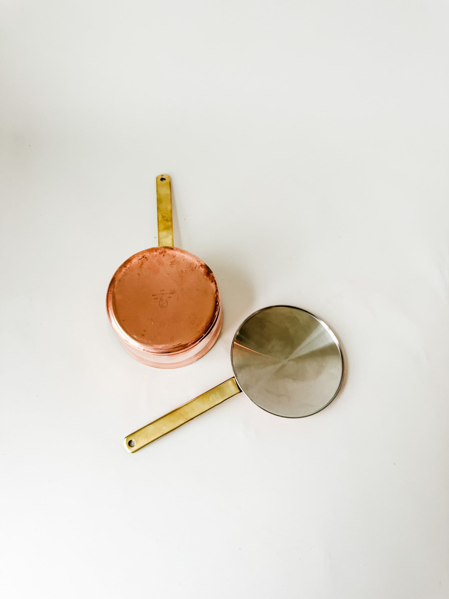 Mini Copper Pot With Matching Lid and Handles