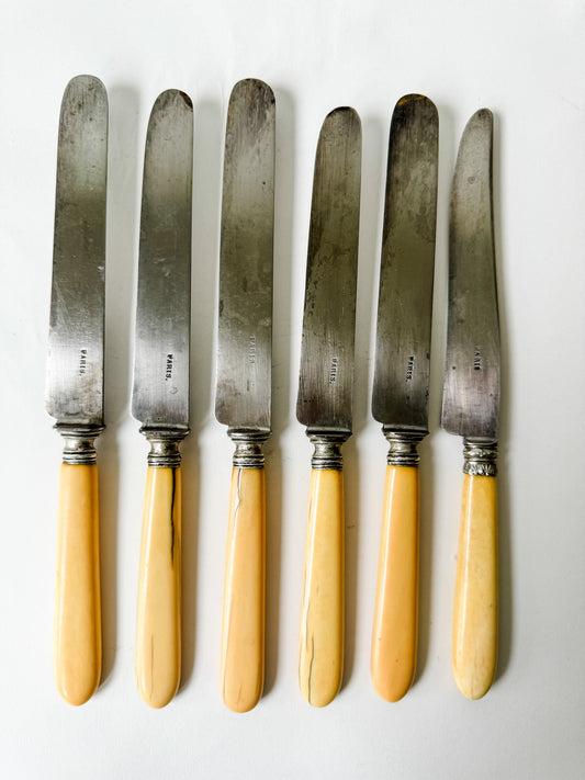 Classic French Bistro Dinner Knives (set of 6) Stamped Paris