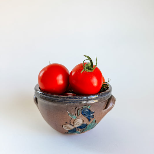 La Poterie des Mottes Stoneware Bowl With Floral Design