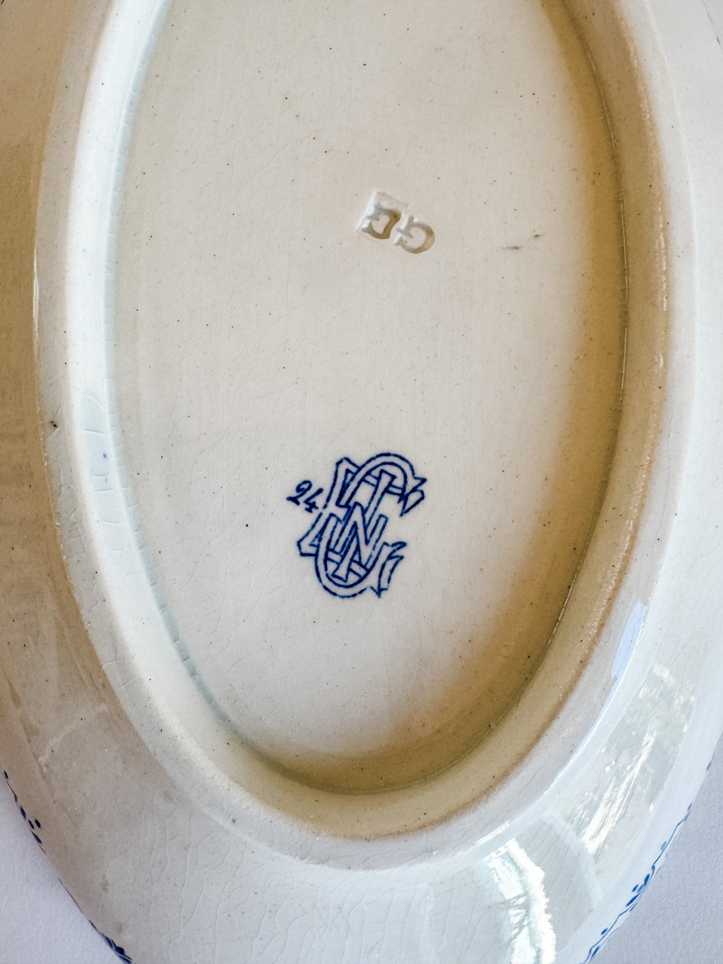 Oval Dish With French Blue Pattern (sold individually)