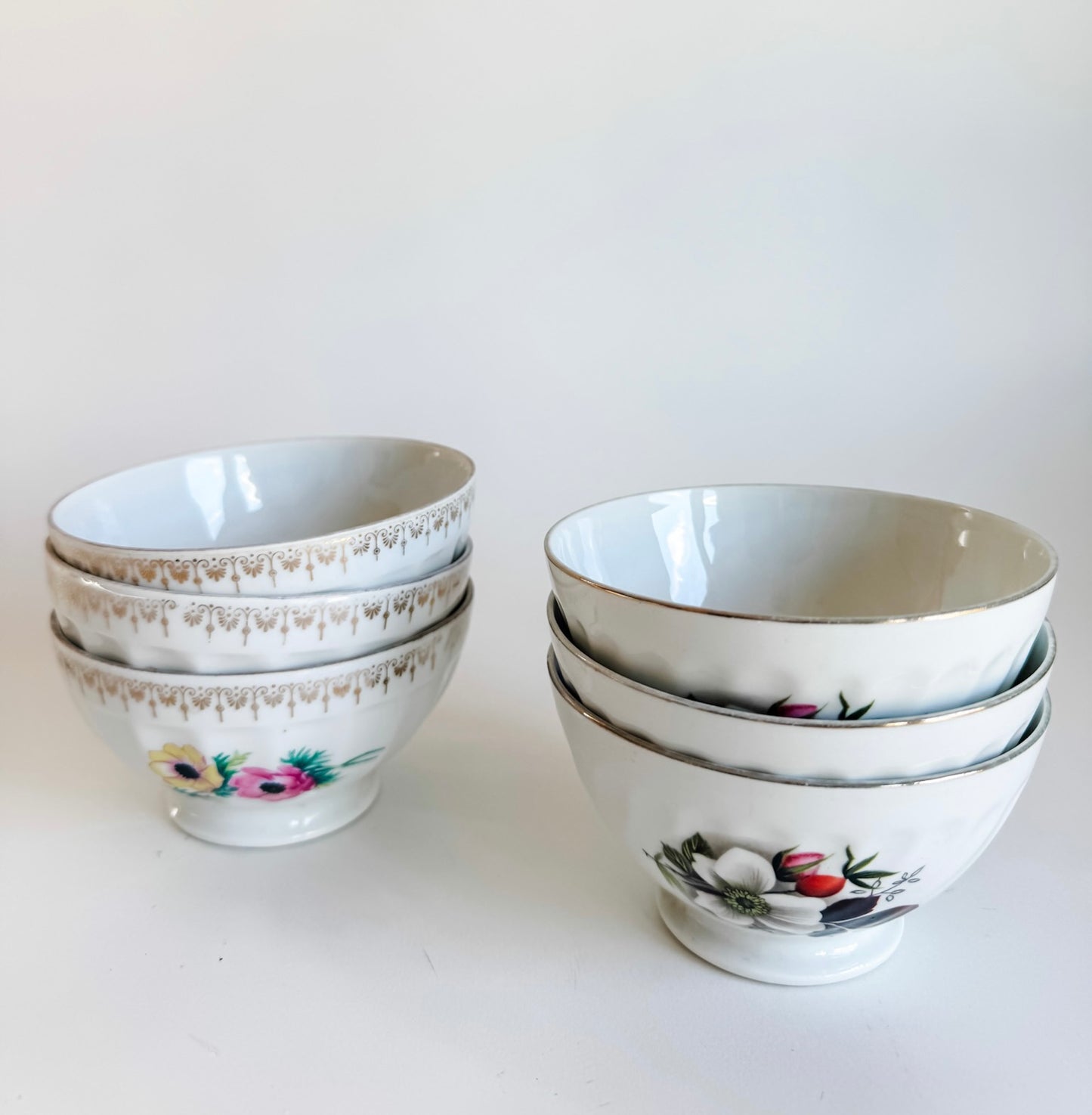French Procelain Cafe au Lait Bowls (set of 3)