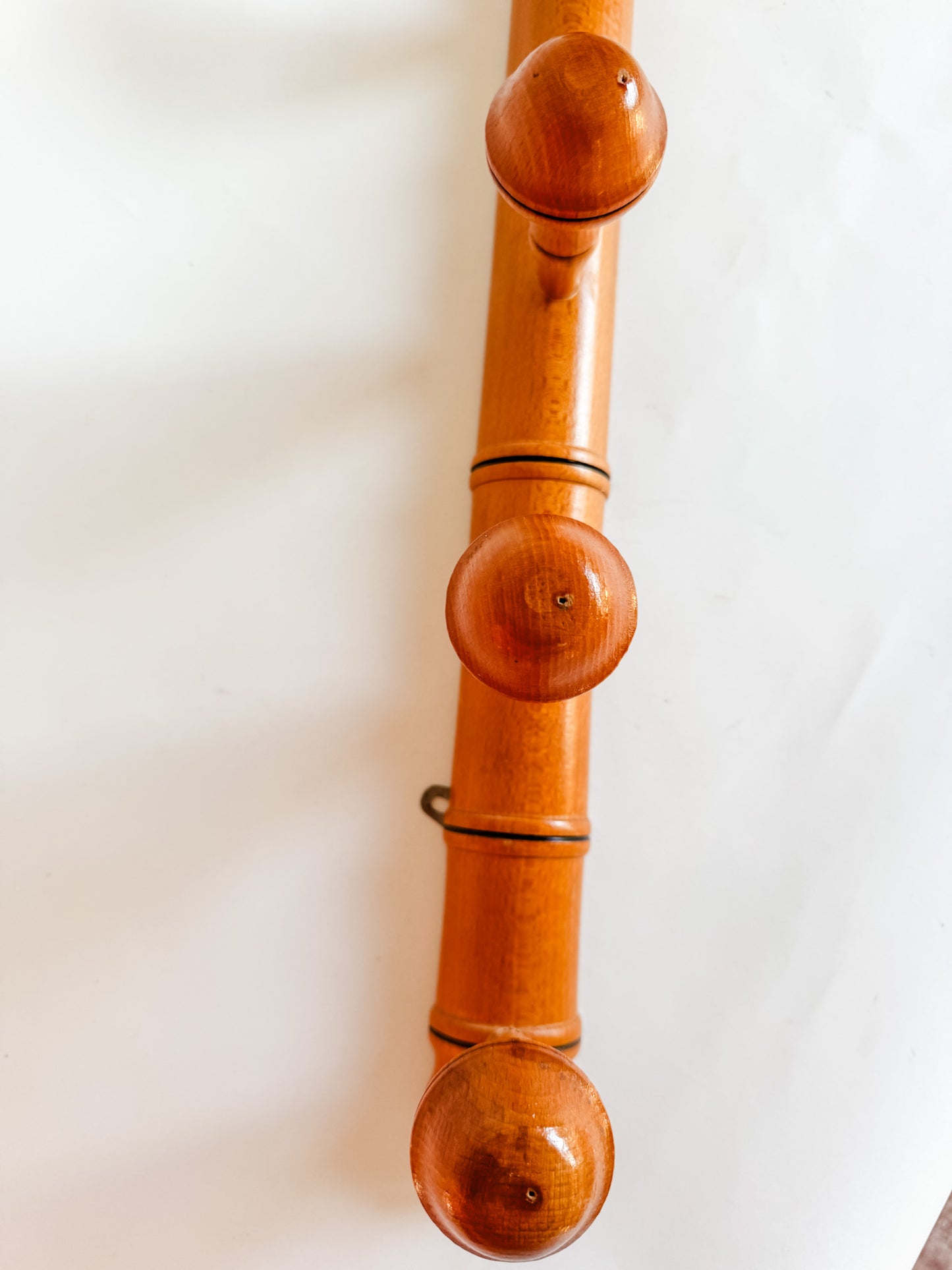 5-Peg Vintage Wooden Wall Hooks