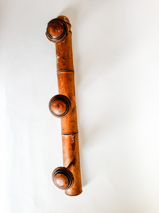 3-Peg Vintage Wooden Wall Hooks